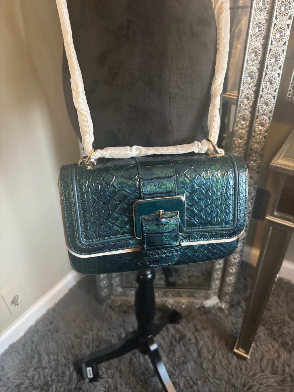 ⭐️Brahmin Rosa Evergreen Kalopsia Shoulder Bag with Buckle Detail - Picture 10 of 12